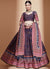 Purple And Red Crochet Embellished Digital Printed Lehenga Choli