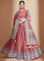 Burnt Red Crochet Embellished Digital Printed Lehenga Choli