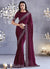 Deep Wine Stone Work Embroidery Wedding Saree