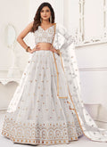 Off White Traditional Embroidered Wedding Lehenga Choli