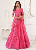 Pink Sequence Embroidery Wedding Lehenga Choli