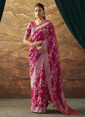 Pink Dual Tone Floral Paithani Banarasi Dola Silk Saree