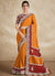 Orange And Red Embroidered Traditional Wedding Saree