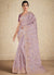 Purple Two Tone Embroidered Traditional Wedding Saree