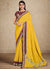 Yellow And Maroon Embroidered Traditional Wedding Saree