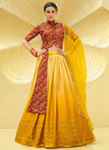 Orange And Yellow Sequence Embroidery Lehenga Choli