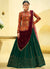 Orange And Green Multicoloured Sequence Embroidery Lehenga Choli