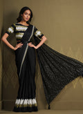 Black And White Sequence Embroidery Designer Saree In USA UK Canada
