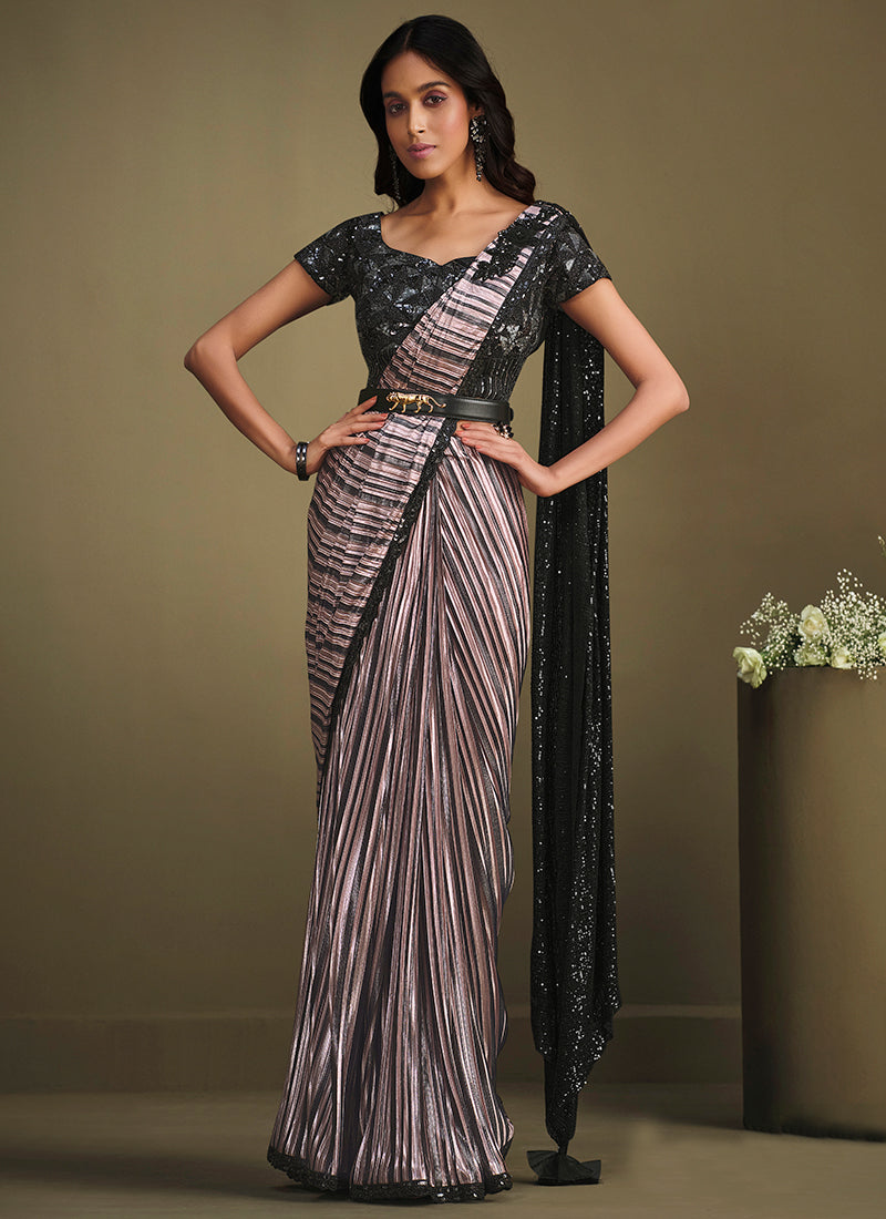 Black And Pink Designer Saree In USA Canada