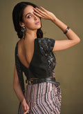 Black And Pink Designer Saree In USA UK