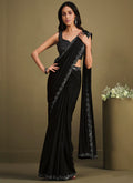 Black Sequence Embroidery Saree With Jacket In USA Canada