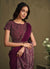 Deep Wine Sequence Embroidery Designer Saree In USA