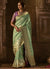 Green And Purple Weaved Pure Dola Silk Saree