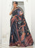 Black Multicolored Digital Printed Crape Silk Saree