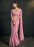 Pink Sequence And Appliqué Embroidery Wedding Saree