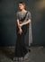 Black Sequence And Appliqué Embroidery Wedding Saree