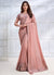 Pink Sequence Embroidery Silk Wedding Saree