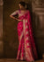 Magenta Pink Weaved Pure Dola Silk Saree