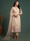 Peach Beige Embroidery Salwar Suit In USA Australia