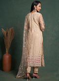 Peach Beige Embroidery Salwar Suit In USA Uk