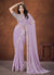 Purple Sequence And Thread Embroidery Saree With Belt