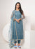 Blue Sequence Embroidery Festive Salwar Suit