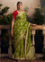 Green Multi Embroidered Traditional Silk Saree