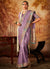 Purple Multi Embroidery Banarasi Kanjivaram Silk Saree