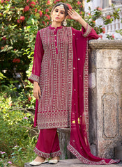 Pink Sequence Embroidery Wedding Pant Suit