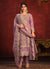 Purple Embroidery Designer Pant Style Suit