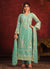 Sea Green Embroidery Designer Pant Style Suit