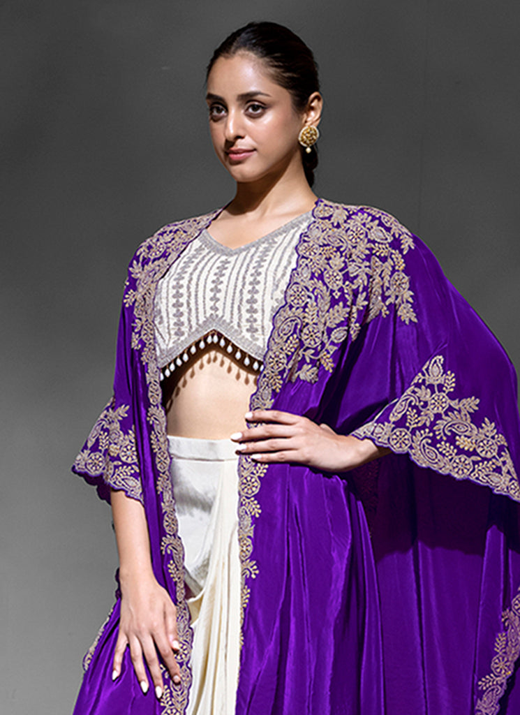 Buy Draped Skirt Set In USA