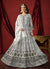 White Thread Embroidery Designer Anarkali Suit