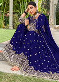 Blue Anarkali Palazzo Suit In Usa Canada