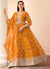 Yellow Sequence Embroidery Floral Anarkali Suit