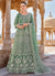 Mint Green Cording Thread Embroidery Designer Anarkali Suit