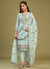 Sky Blue Thread Embroidery Pakistani Style Pant Suit