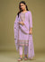 Lavender Thread Embroidery Pakistani Style Pant Suit