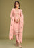 Pink Thread Embroidery Pakistani Style Pant Suit