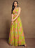 Lime Green Digital Printed Embellished Traditional Gown