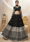 Black Mirror Work Embroidery Wedding Lehenga Choli