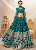 Green Mirror Work Embroidery Wedding Lehenga Choli