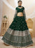 Dark Green Mirror Work Embroidery Wedding Lehenga Choli