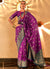 Purple Weaved Handloom Poly Viscose Silk Saree