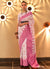 Pink Weaved Handloom Poly Viscose Silk Saree