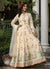 Off White Embroidery Floral Printed Anarkali Gown