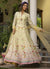 Pale Yellow Embroidery Floral Printed Anarkali Gown