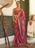 Rouge Red Brocade Weaved Handloom Silk Saree