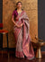 Pink Two Tone Zari Weaved Handloom Silk Saree