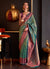 Green And Purple Zari Weaved Handloom Silk Saree